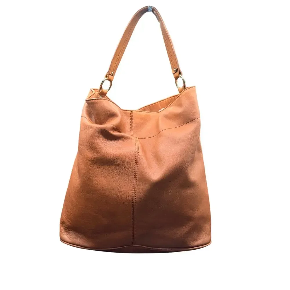 Banana Republic Melissa Hobo Cognac Leather Shoulder Bag Large